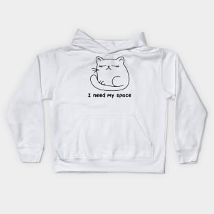 Sad cat "i need my space" Kids Hoodie